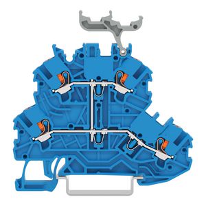 2-etageklem Met drukknop Rijg-/rijgklem blauw VVE=50