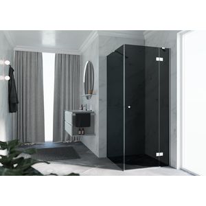 Draaideur NH -A/G  tbv zijwand  100 links verst.970-990x2000mm glas grijs profielkleur matchroom