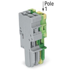 1-draads female steker CAGE CLAMP 4mm2 groen-geel/gr VVE=50