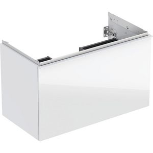 Wastafelonderkast Acanto 1 lade 1 binnenlade B90 Wit glas