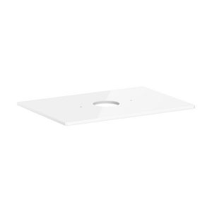Console / wastafelblad 780x550mm High Gloss White met middenuitsparing tbv waskom zonder kraangat Xelu Q 54113050