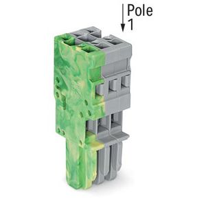 1-draads female steker CAGE CLAMP 4mm2 grijs/groen-g VVE=50