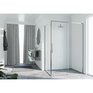 Zijwand RIGA F2P links 1075-1090x2000mm helder glas profiel chroom