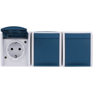 Wandcontactdoos ra 3-voudig hor kd opb IP44 ocean (2300/3 EW-53)