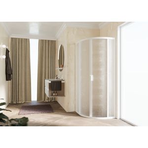 Douchewand kwartrond LUNES R 1000-1000x1950mm glas niva profiel wit