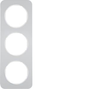 Afdekraam 3-v berker R.1 aluminium/polarwit