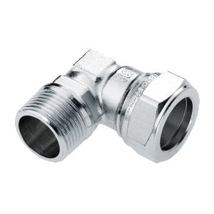 Kniekoppeling 3/8" bt. x 15mm knel vernikkeld