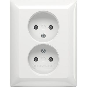 Wandcontactdoos dubbel inbouw SI-B-alpin wit