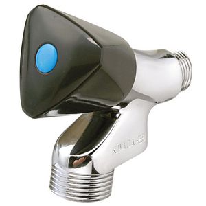Wasmachinekraan 1/2"bt. knop zwart m. keerklep EB