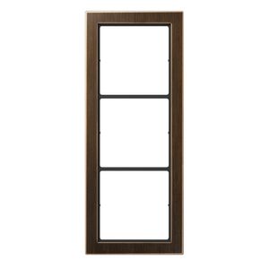 Afdekraam 3-voudig Flat Design messing ant.