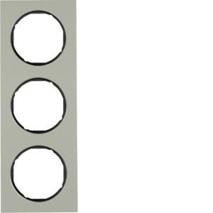 Afdekraam 3-v berker R.3 edelstaal/zwart