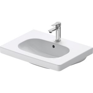 D-CODE #034265 wastafel 650mm wit met kraangat met overloop