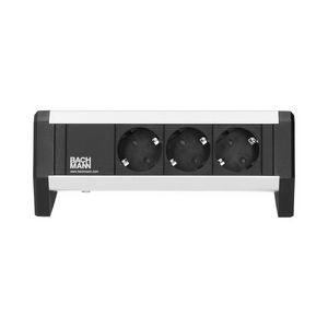 DESK 1 3x 230V RA GST o.g. in/uit incl. klem zwart/alu