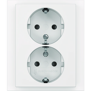Wandcontactdoos ra dubbel kv inb f-mat wit