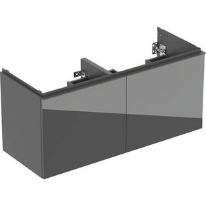 Acanto dub.wastafelonderkast 2 lades 2 binnenlades B120 Lava Glas