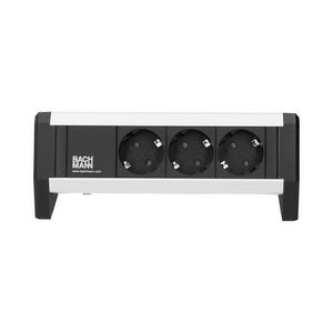 DESK 1 3x 230V RA 1m GST o.g. incl. klem zwart/alu