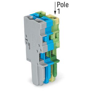 1-draads female steker CAGE CLAMP 4mm2 groen-geel/bl VVE=50
