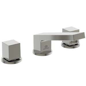 Wastafelmengkraan 3-gats 5l/min m. waste silver storm (rvs-look) Extra