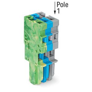 1-draads female steker CAGE CLAMP 4mm2 grijs/blauw/g VVE=50