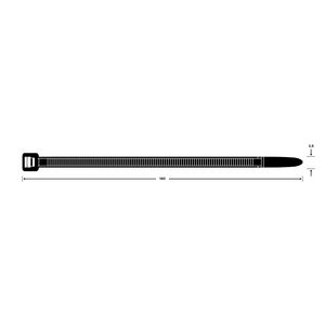 Zak a 100st. trekbandjes 140X3,5mm zwart