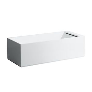 vrijstaand bad 1750x750mm verl.overl. kraanplat. voeteneind wit