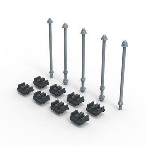 Kit Railstelhouder platte koprails max 10x80/120mm