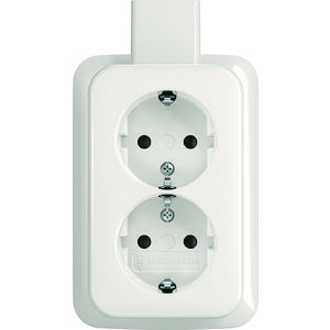 Wandcontactdoos ra dubbel kv + plaat opb AP alpin
