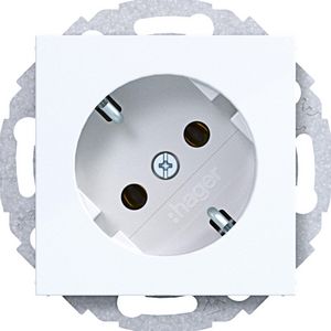 SCHUKO-wandcontactdoos 45gr., steekkl., A.x/C.x, lichtwit gl