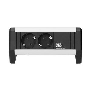 DESK 1 2x 230V RA 1m GST o.g. incl. klem zwart/alu