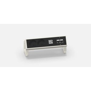 DESK 2 2x 230V RA 2x CAT6 0,2m GST o.g. incl. klem wit/zwart