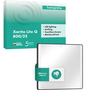 Spiegel Xarita Lite Q met verticale LED-verlichting 800/30 IR Sensor mat zwart