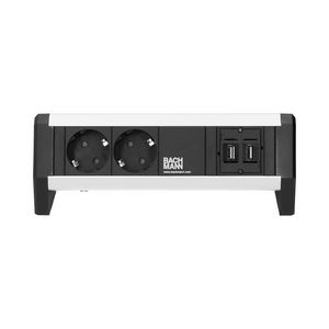 DESK 1 2x 230V RA 2x USB3.0 1m GST o.g. incl. klem zwart/alu