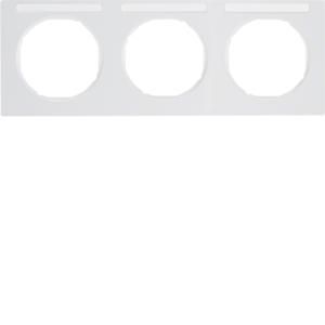 Afdekraam 3-v hor. met tekstveld berker R.3 polar wit glans