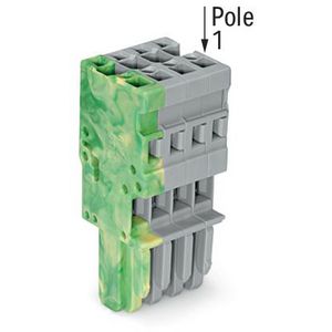 1-draads female steker CAGE CLAMP 4mm2 grijs/groen-g VVE=50