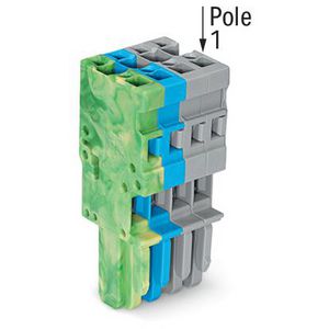 1-draads female steker CAGE CLAMP 4mm2 grijs/blauw/g VVE=50