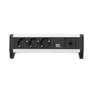 DESK 1 3x 230V RA 1x CAT6 GST o.g. in/uit incl. klem zwart/a
