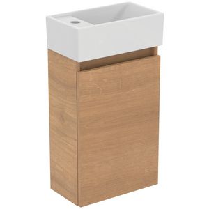 Fonteinmeubel pack licht eiken fontein kraangat links wit tiempo