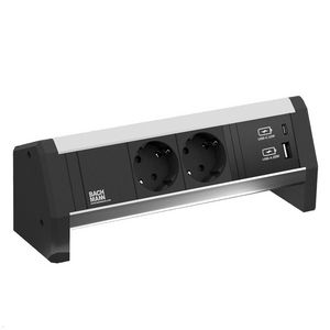 DESK 1 2x 230V RA 1x USB A/C chrgr GST o.g. in/uit