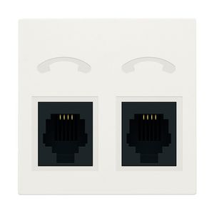 Afwerkingsset telefooncontactdoos 2 RJ11-contacten white