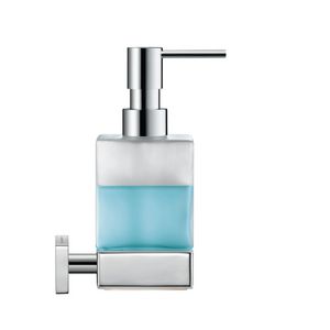 Zeepdispenser wandmontage, mat glas,Chroom
