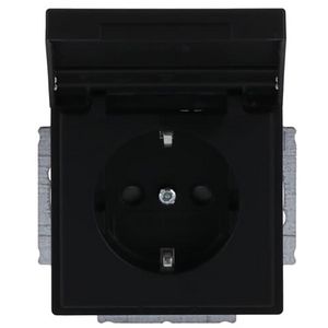 Tekstwandcontactdoos ra kv kd Centraalplaat inb f-matzwart (20 EUKNB-885)