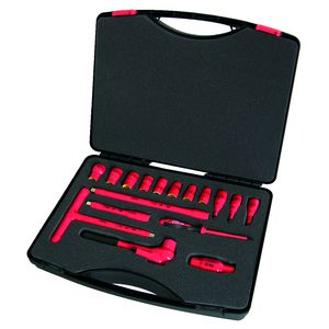 Doppenset in koffer 17-delig 3/8" aandrijving 1000V VDE
