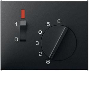 Centraalstuk met regelknop en wip en LED antraciet mat K.1