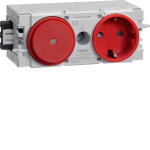 Wandcontactdoos schakelaar Ecoline Wago C-profiel rood