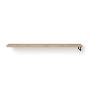 Wastafelblad Base Wood eiken 200cm zwart 1x handdoekbeugel RE.