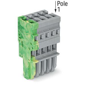 1-draads female steker CAGE CLAMP 4mm2 grijs/groen-g VVE=50