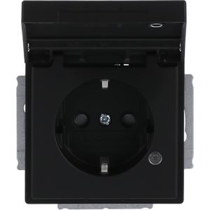 Tekstwandcontactdoos ra kv kd Centraalplaat LED inb f-matzwart (20 EUKNBL-885)