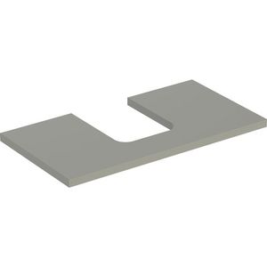 Wastafelblad voor opzetwastafel 75cm greige mat uitsparing afgerond gecentreerd ONE