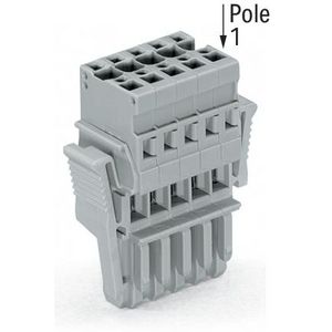 1-draads female steker CAGE CLAMP 4mm2 grijs VVE=10