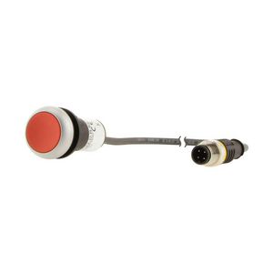Drukknop RMQ Compact rood vlak terugv. 0no/1nc M12A P1